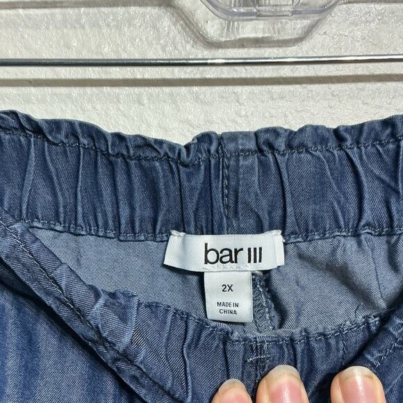 Bar III Blue Medium Wash Chambray High Rise Pull On Pants Sz 2X NWT - Picture 4 of 10